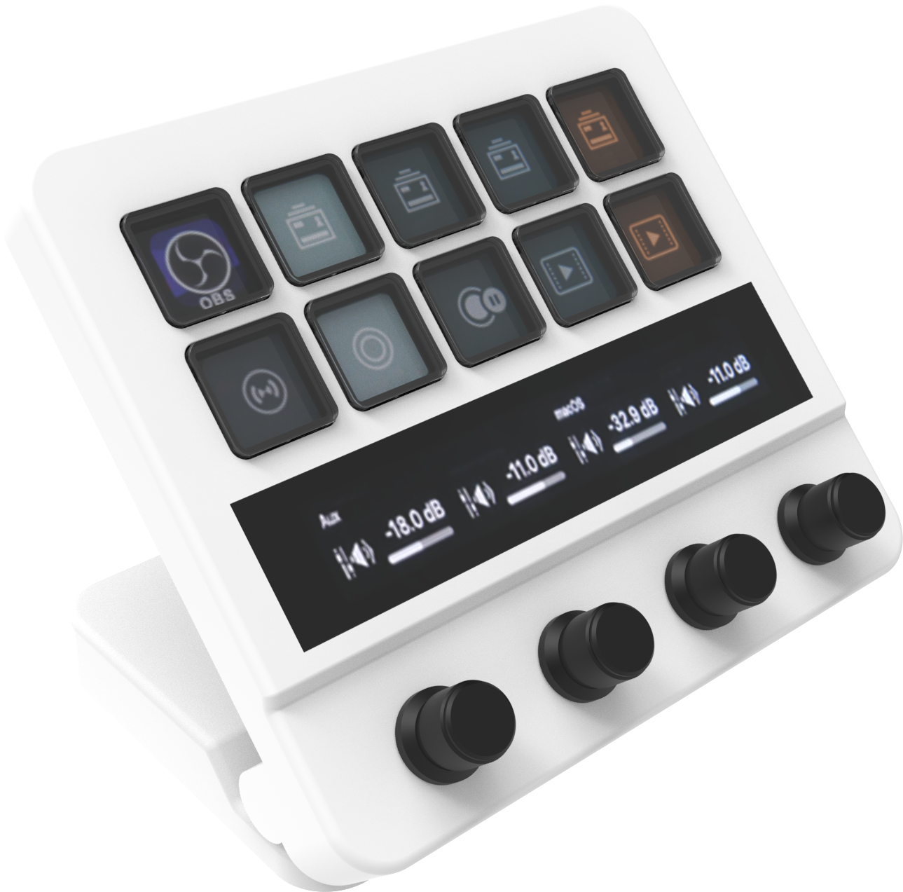 Mirabox Stream Dock with hub function– Touch&Turn, The Custom Console for Live Streaming, Editing...