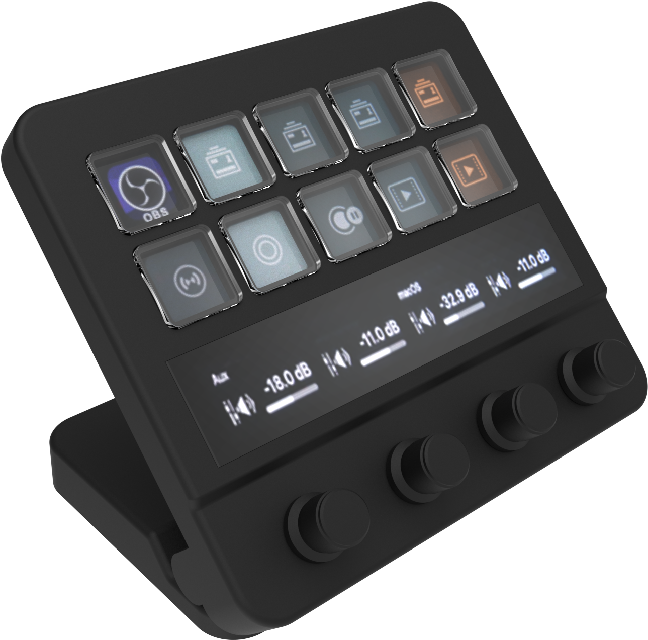 Mirabox Stream Dock with hub function– Touch&Turn, The Custom Console for Live Streaming, Editing...