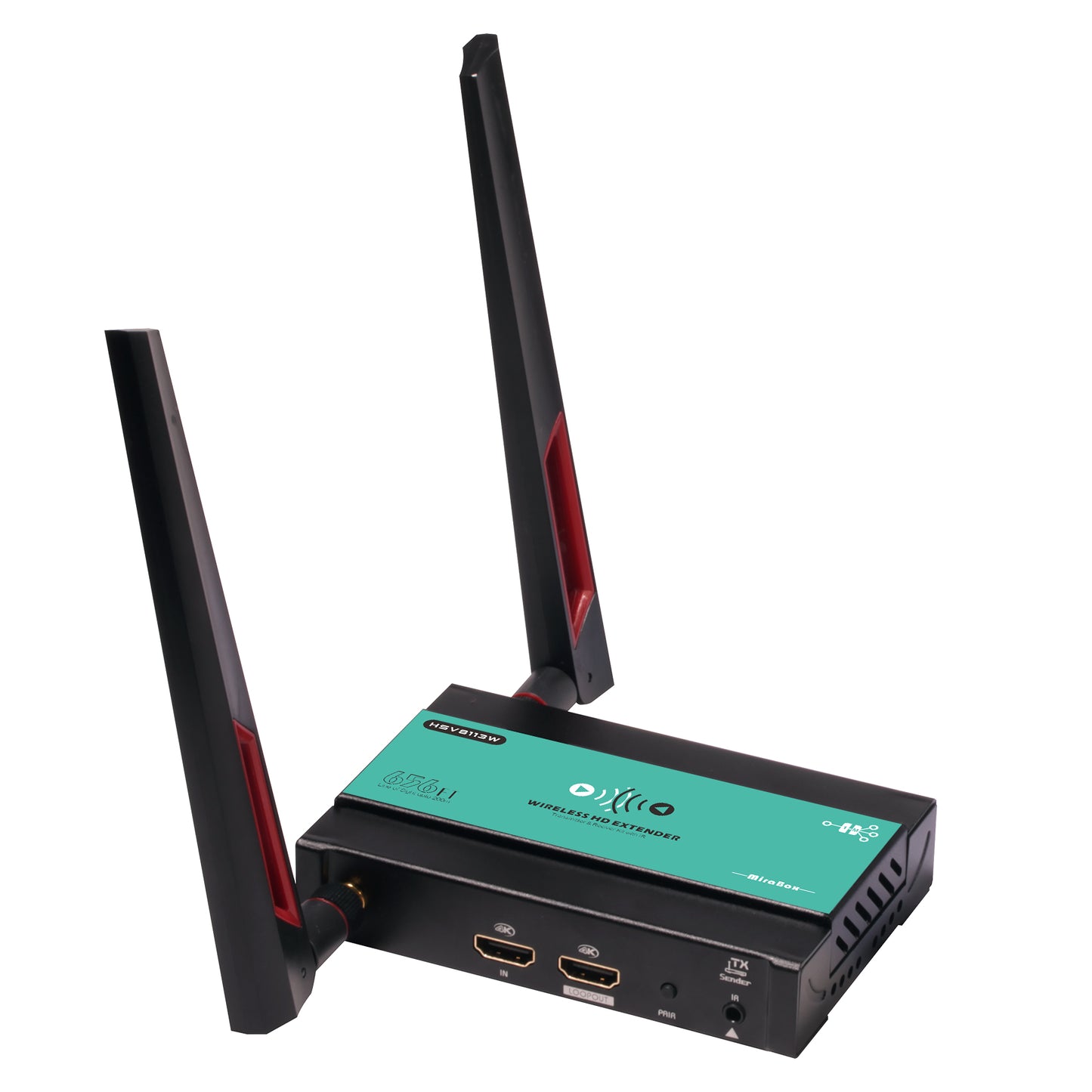 200m 5.8GHz 1080P@60Hz Audio Video Wireless FHD Extender Kit with IR and HD Loop-Out for TV Projector DVR Laptop PS5 Switch